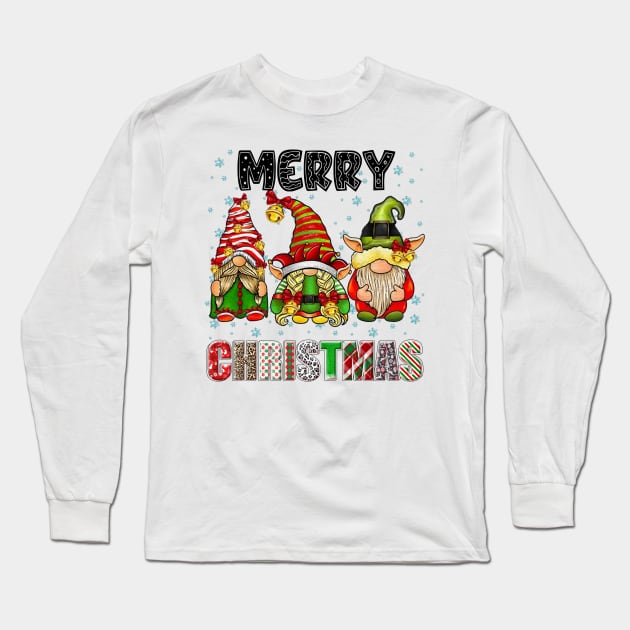 Merry Christmas Gnome Family Funny Xmas Tree Women Men Kids Long Sleeve T-Shirt by JennyArtist